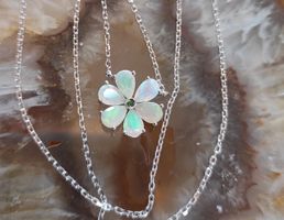 ST. SILBER 925° ÄTHIOPIANFEUEROPAL COLLIER\KETTE  MP